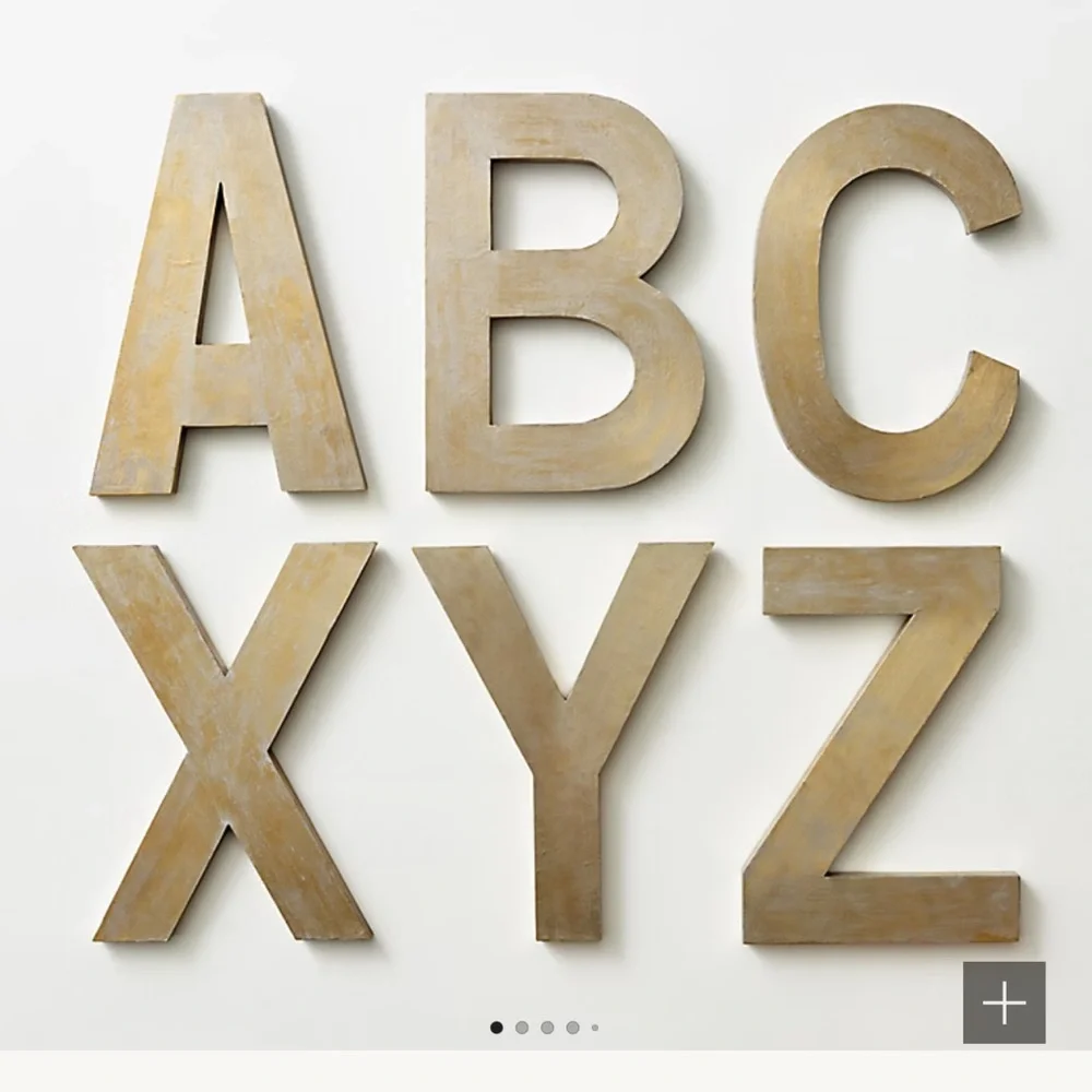 Restoration Hardware Metallic Foil Letter